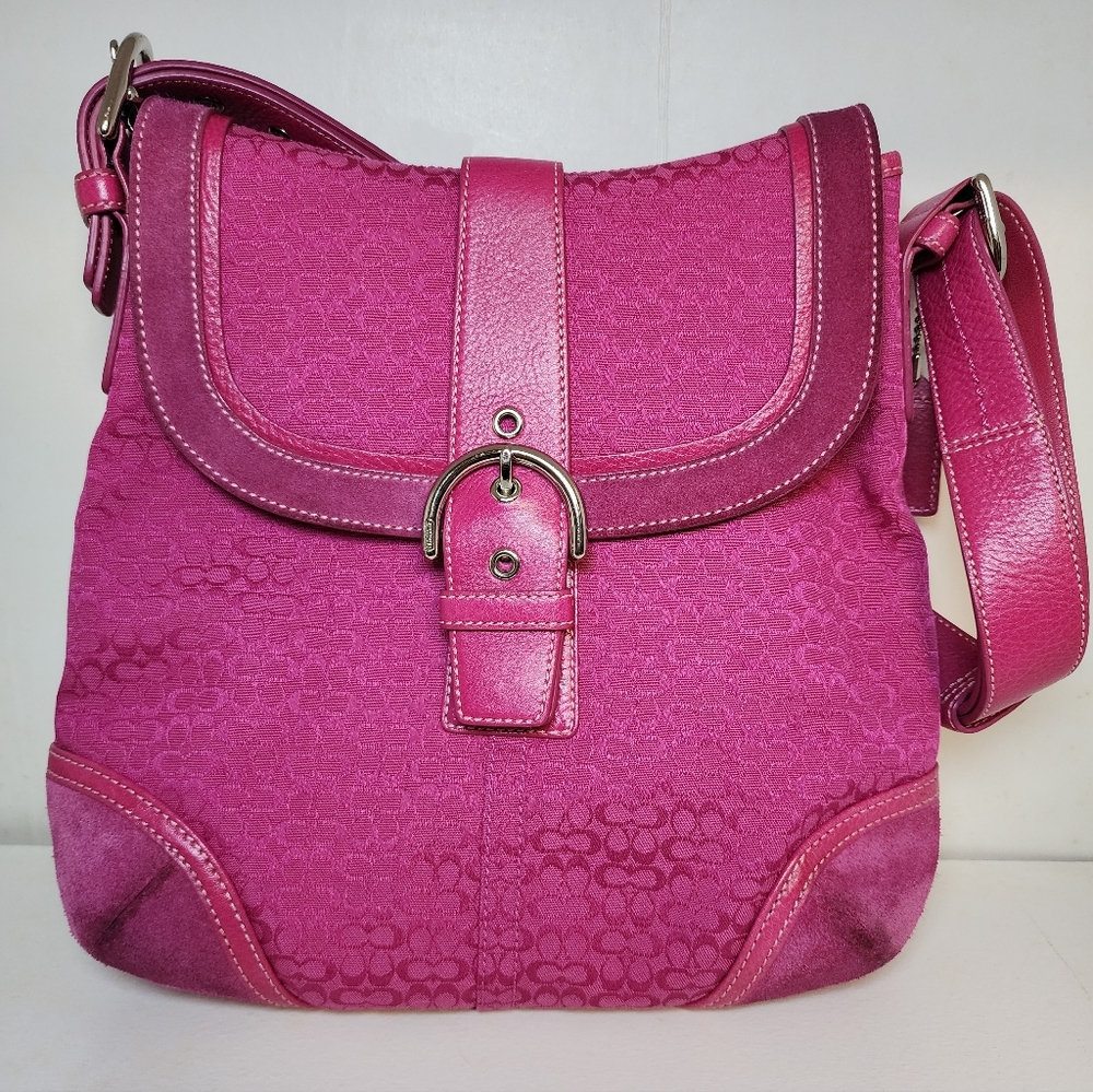 Coach Pink Fuchsia Signature Crossbody Bag